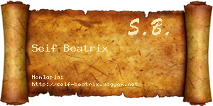 Seif Beatrix névjegykártya