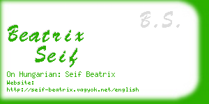beatrix seif business card